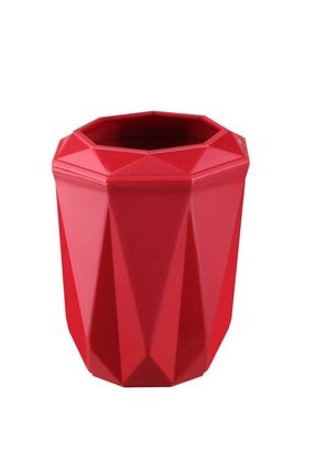 Plastik Dekoratif Prizma Diş Fırçalık Kırmızı, Vanity Diş Fırçalık A4838
