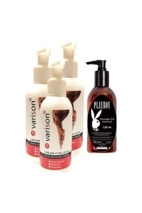 Vein Defense Cream ,selülit,diz,bacak Bakım Kremi 120 Ml 3 Adet + Playboy Masaj Yağı elmr7765