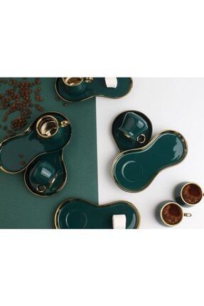 Porselen Sunumluklu Kahve Fincan Takımı 12 Parça-eıks AMH0242c