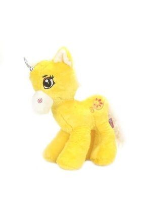 Sarı Unicorn Süslü At Peluş Unicorn Oyuncak 35 cm Büyük Boy HUNİ185782