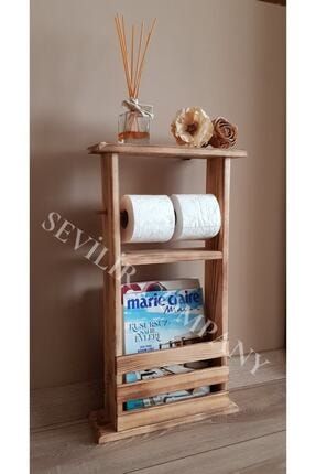 Dekoratif Ahşap Tuvalet Kağıtlık - Dergilik - Gazetelik SC00201