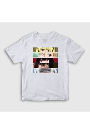 Unisex Çocuk Beyaz Girls Anime Kakegurui T-shirt 239653tt