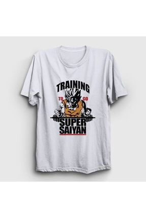 Unisex Beyaz Training Goku Anime Dragon Ball T-shirt 237237tt