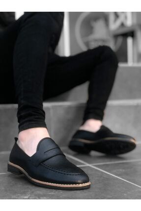 Niser Moda Ba0009 Corcik Siyah Cilt Klasik Erkek Ayakkabısı BA0009-SYC