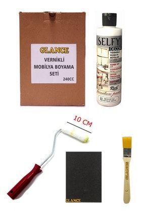 Rich Selfy Decor 240 Cc Antik Beyaz Kendinden Vernikli Mobilya Boyama Seti Glance-Selfy Antik Beyaz 240 CC-Hobima