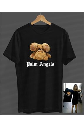 Unisex Kadın-erkek Palm Angels Tasarım Siyah Yuvarlak Yaka T-shirt S23358041900SİYAHNVM