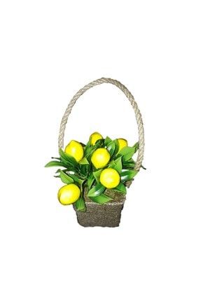 Hasır Saksı Yapay Limon Çiçek PRA-4195294-4365