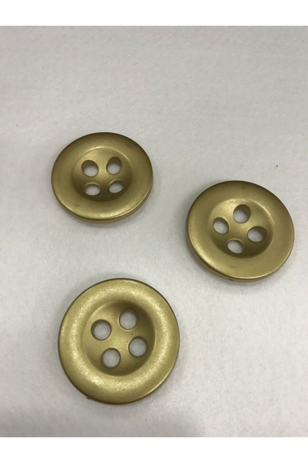 Italian Giant Size Button Gold Color 3 Pieces