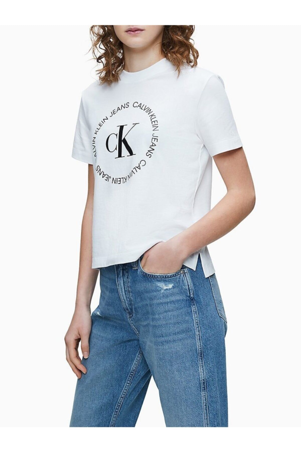 تیشرت زنانه سفید لوکس برند کالوین کلین Calvin Klein