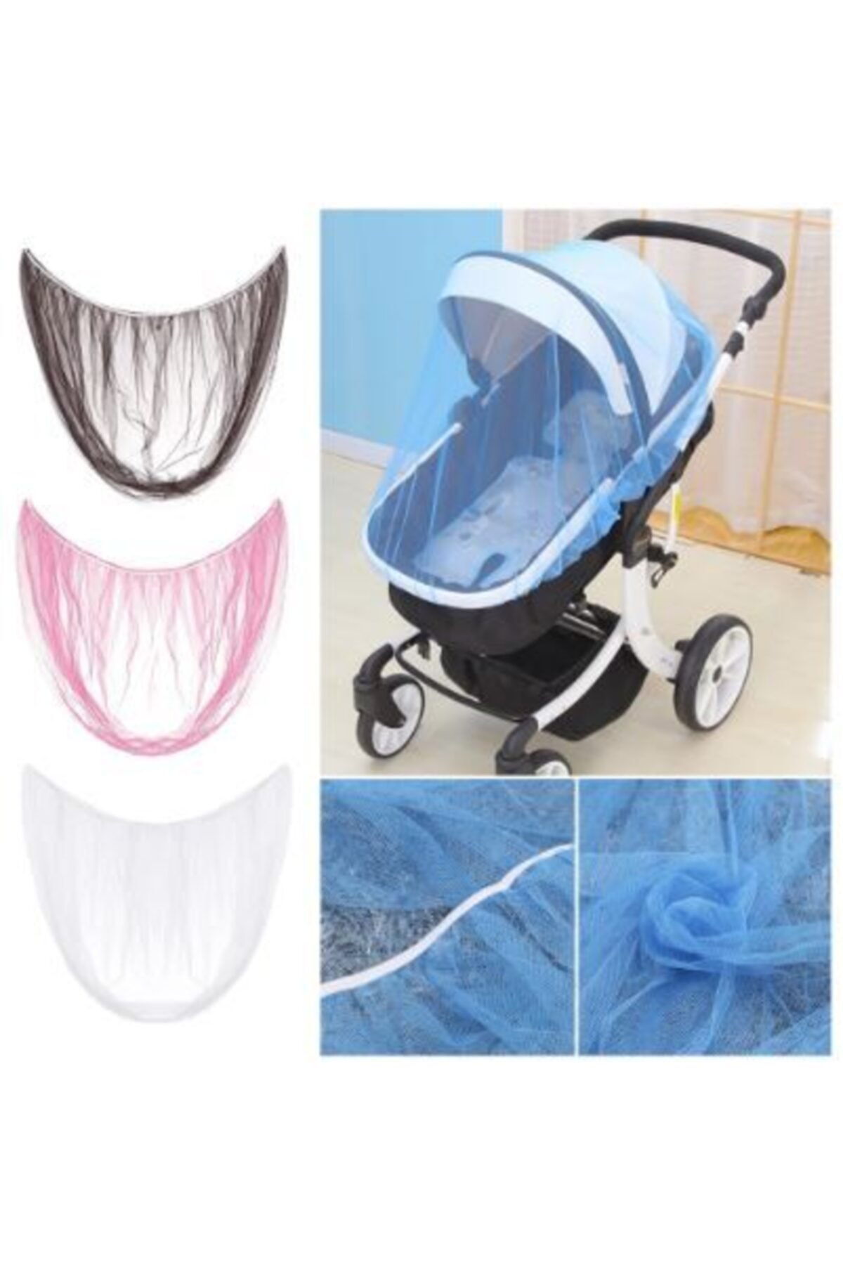 KorseShop Çocuk Cibinlik Bebek Arabası Beşik Cibinliği Sineklik Sivrisinek Böcek Sinek Kalkanı fotoğrafı 2 (önizleme)