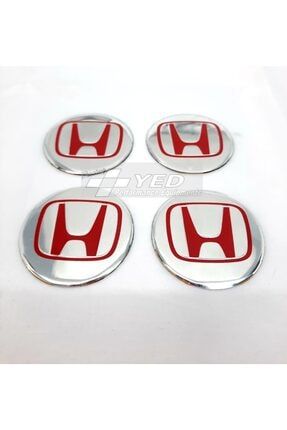 Honda Jant Göbeği Arması 54mm Kırmızı Silver 4 Lü Set jgbk3