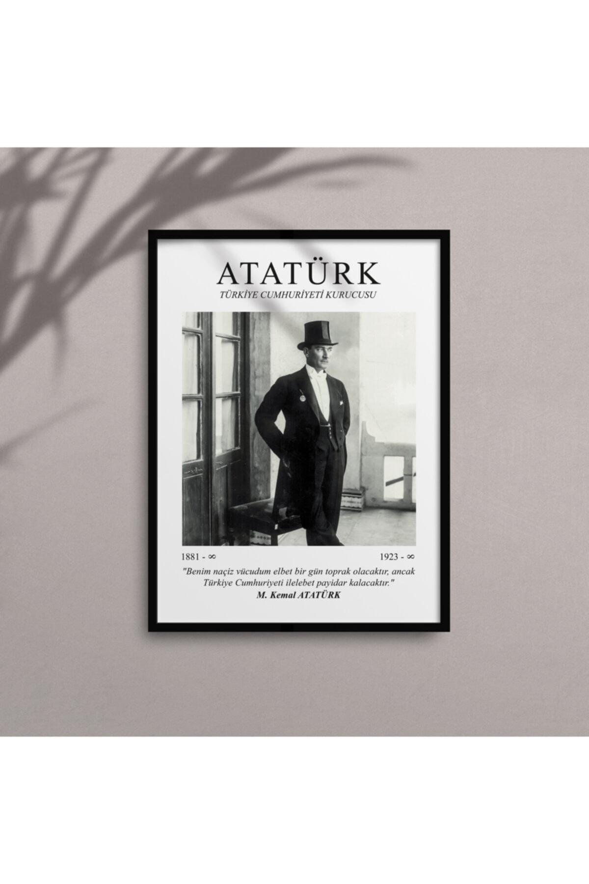 HOMEPACK Atatürk Çerçeveli Tablo Siyah