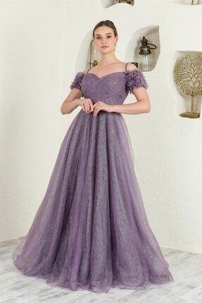 Askılı Lila Prenses Elbise elbs01212