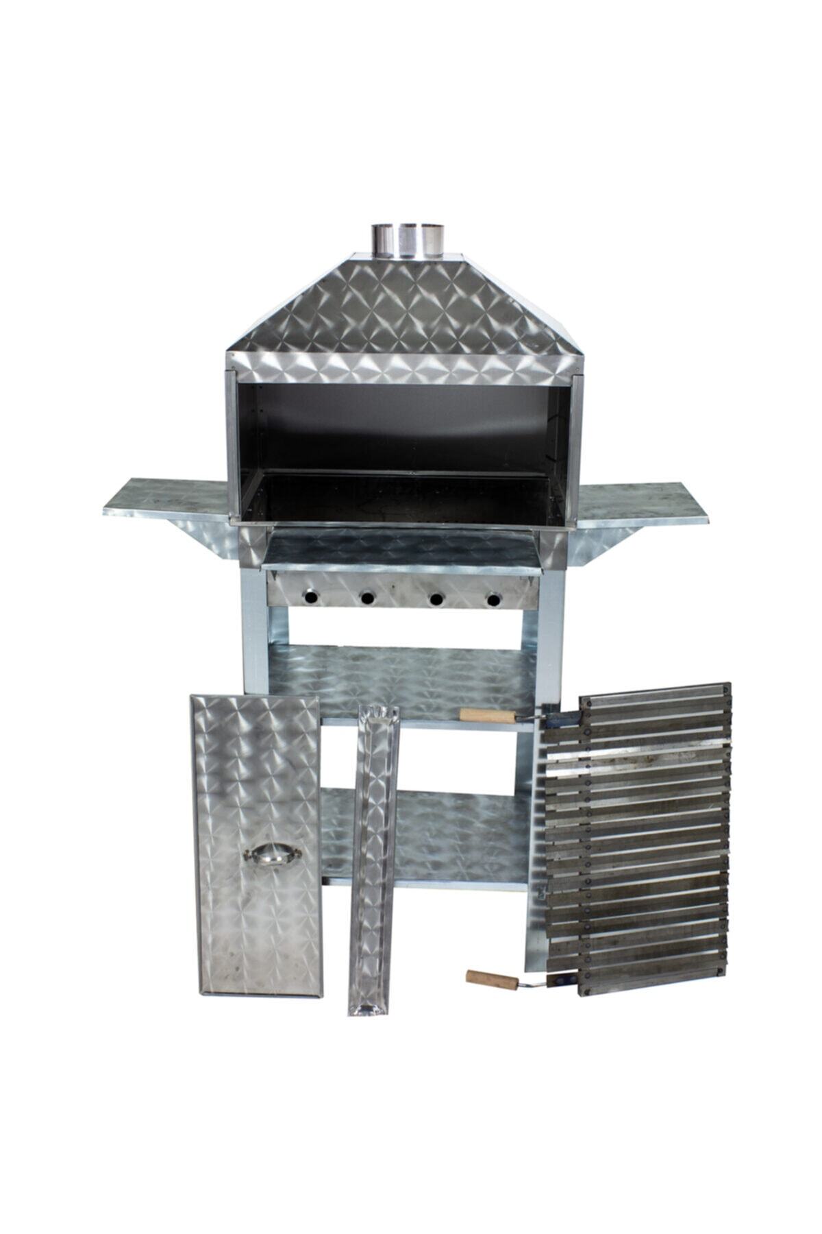 Mth-29 Lüx Davlumbazlı Kapaklı Bacalı Lama Izgaralı Mangal 3