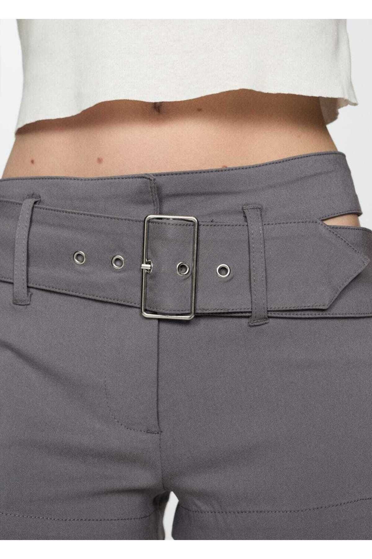 MANGO Woman-Asymmetrical Belted Shorts 8