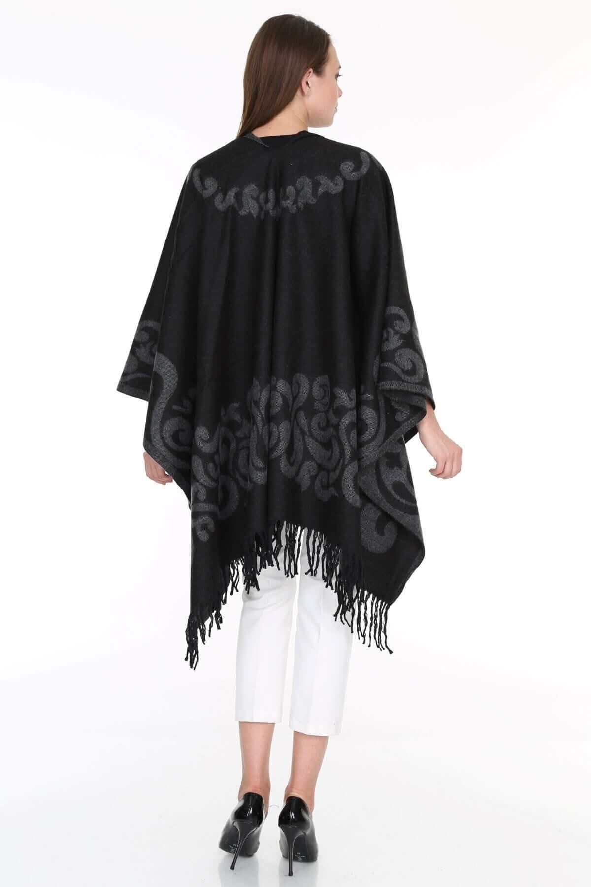 Patiska-Women's Smoked Selma Patterned Poncho 1163357 5
