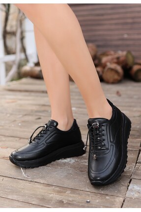 alfaze Ortopedik Topuk Dikenine Karşı Özel Üretim Spor Ayakkabı Cilt Siyah To...