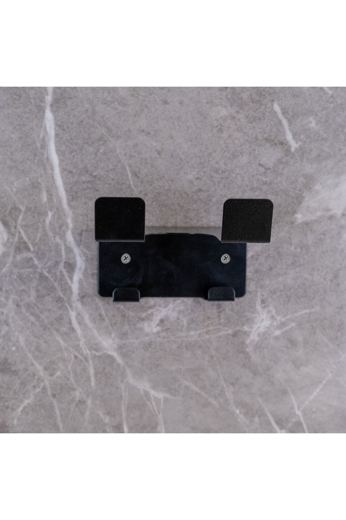 BATH BLACK CONCEPT-Black Hair Dryer Holder, Black Blow Dryer Bathroom Shelf Hanger 2