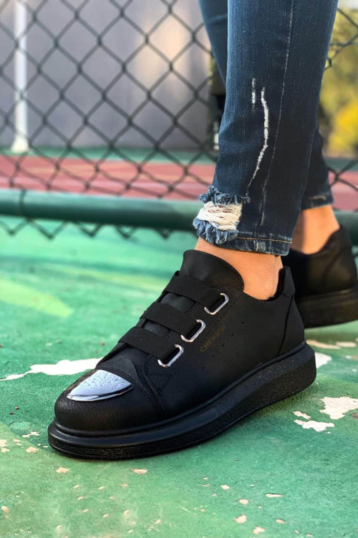 BZ Moda-حذاء رياضي رجالي B251 Mirror Orthopedic - جلد كاجوال، أسود CST 1
