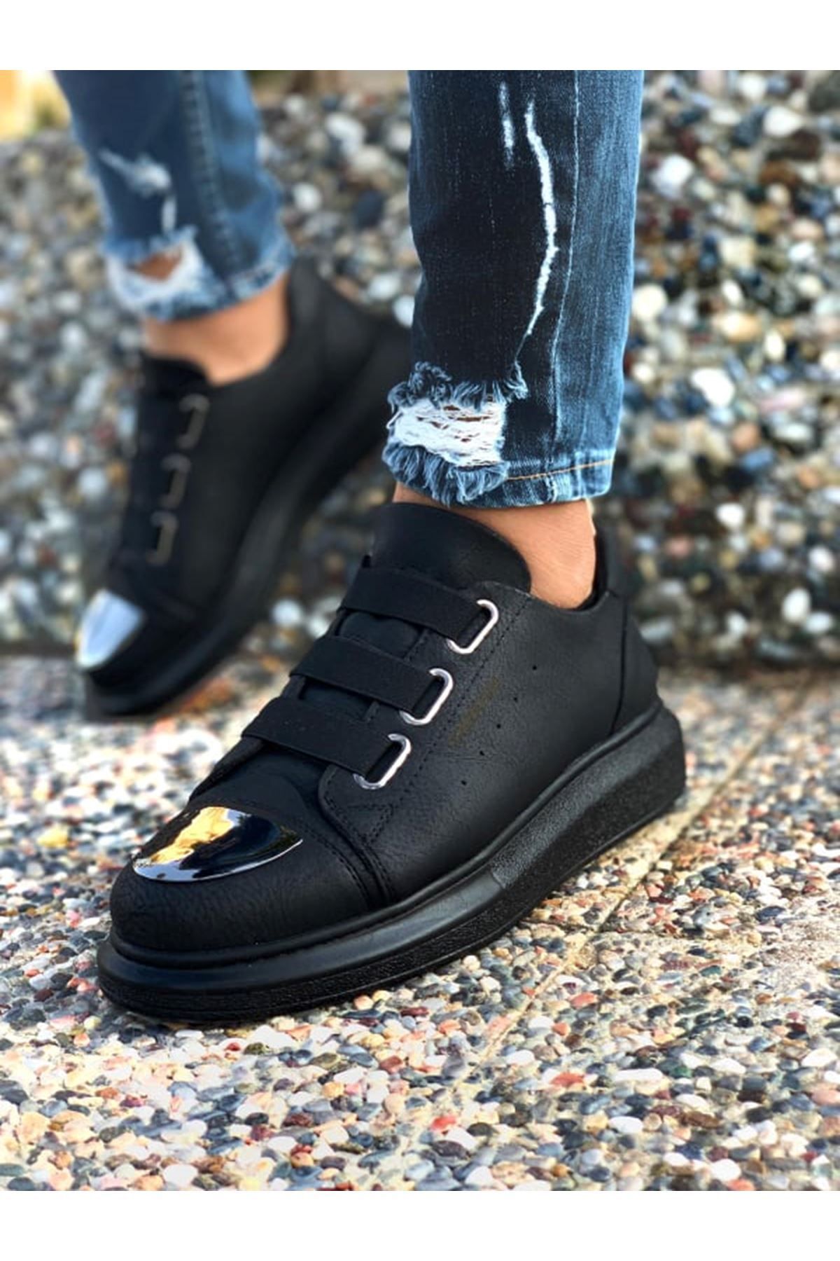 BZ Moda-حذاء رياضي رجالي B251 Mirror Orthopedic - جلد كاجوال، أسود CST 2