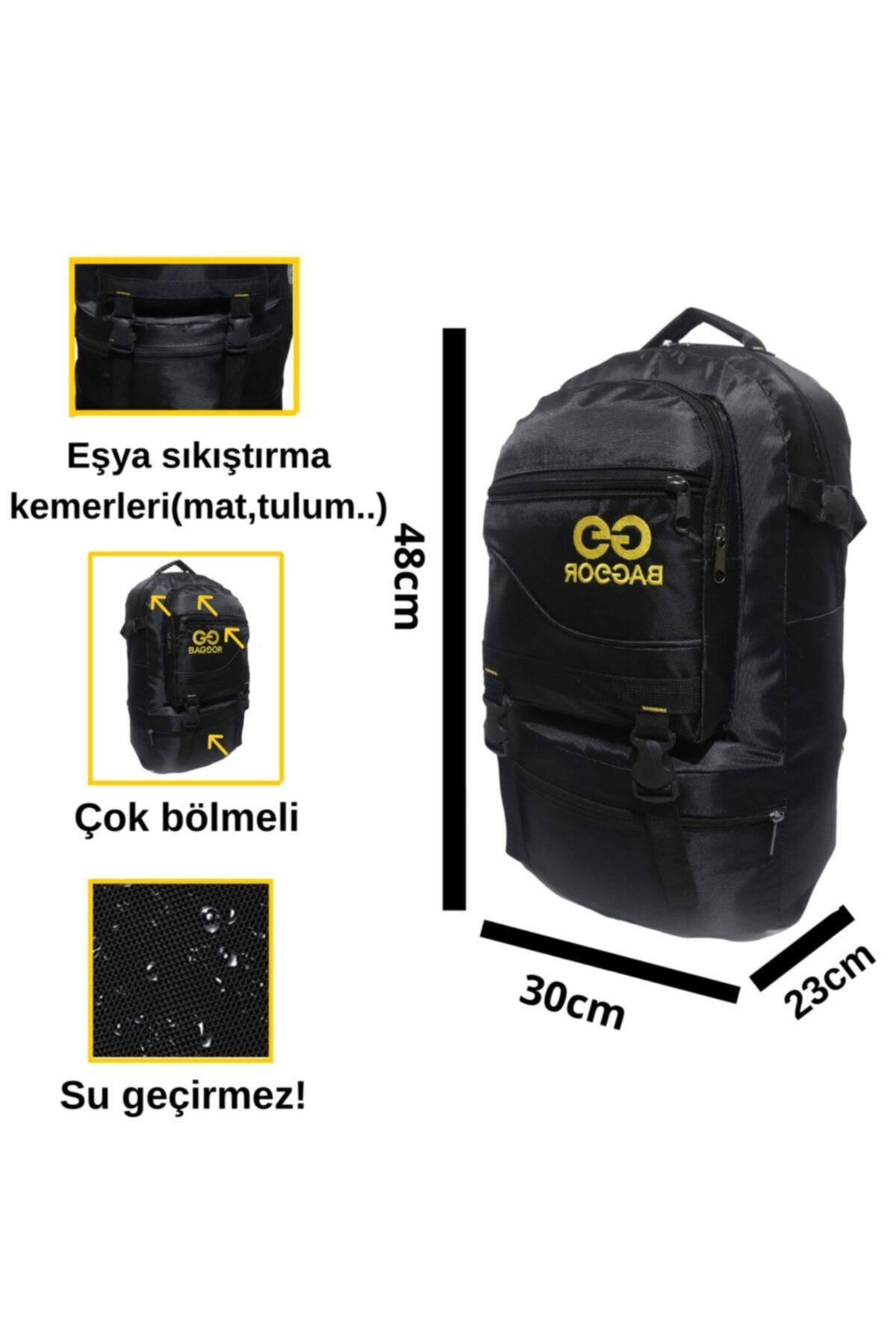 کوله پشتی زنانه مشکی Baggor | 45032165 اورجینال - تصویر 4