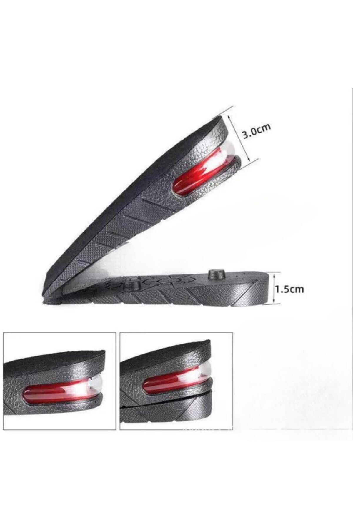 Hava Yastıklı, 3 Ve 4,5 Cm Eklemeli Boy Uzatan , Gizli Topuk Yükseltici, Boy Uzatıcı Tabanlık 4