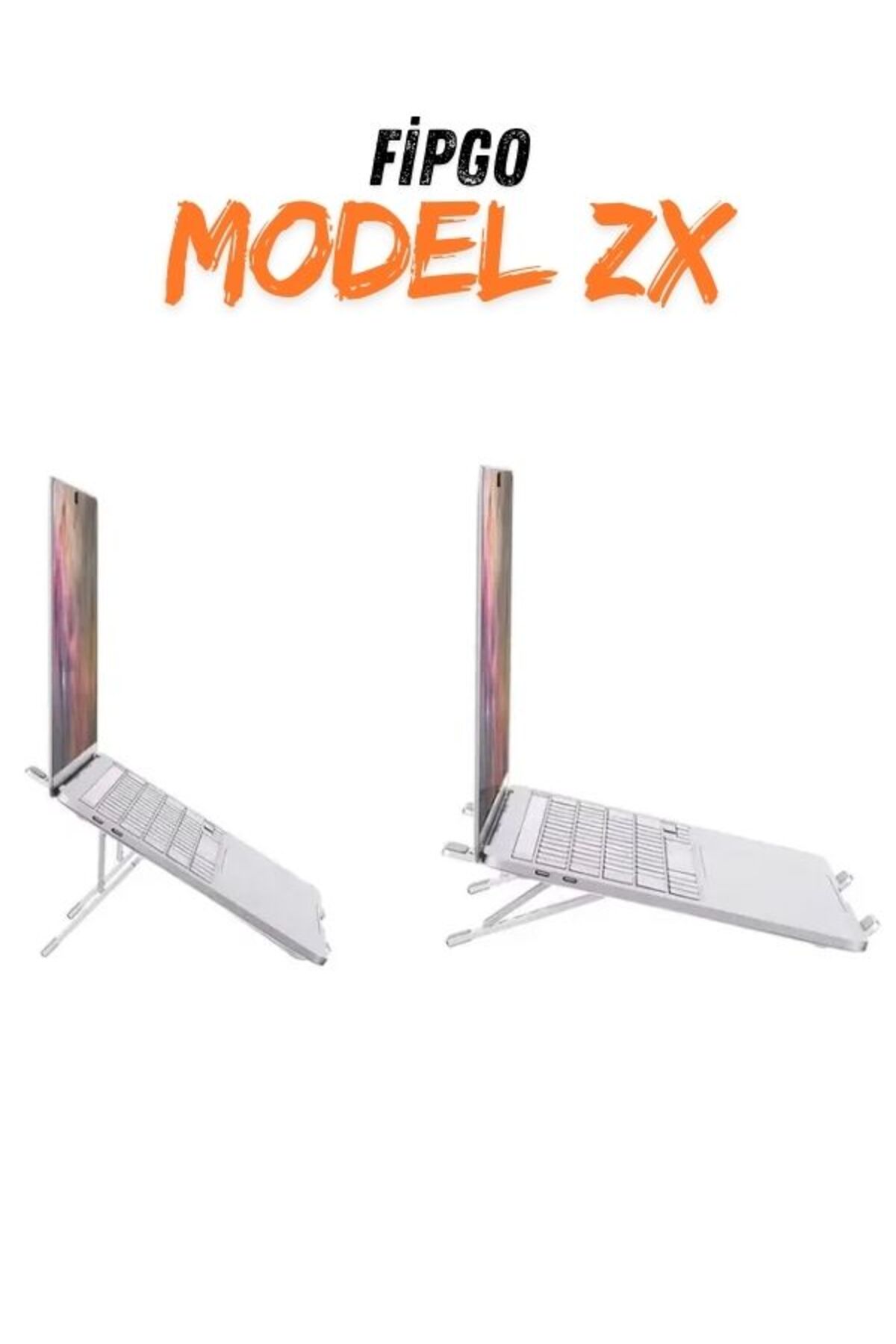Model ZX Alüminyum, Ayarlı Laptop Macbook-HP-DELL tüm markalara Uyumlu Laptop Standı 4