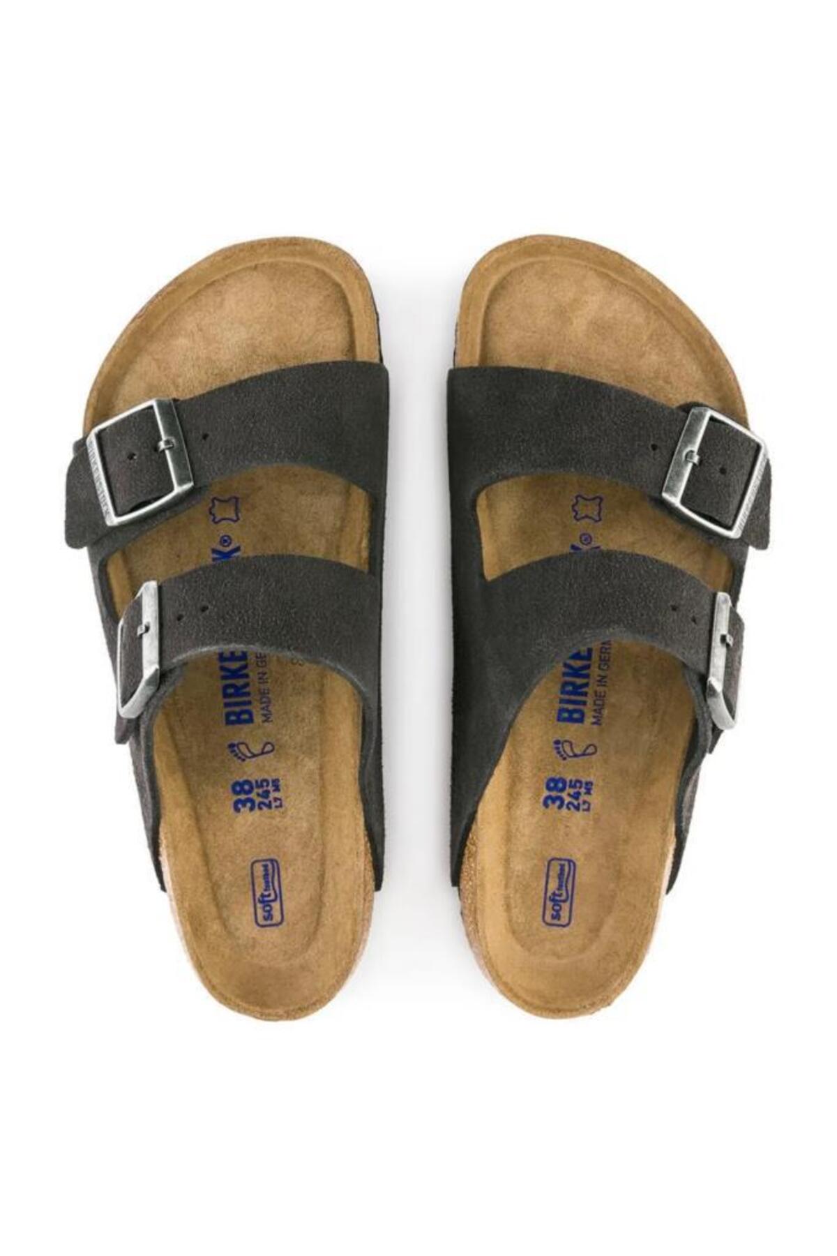 دمپایی بیرکن استاک زنانه پارچه خاکستری  Dama      لباس خانگی | Birkenstock ZNNPBC2021 - تصویر 6