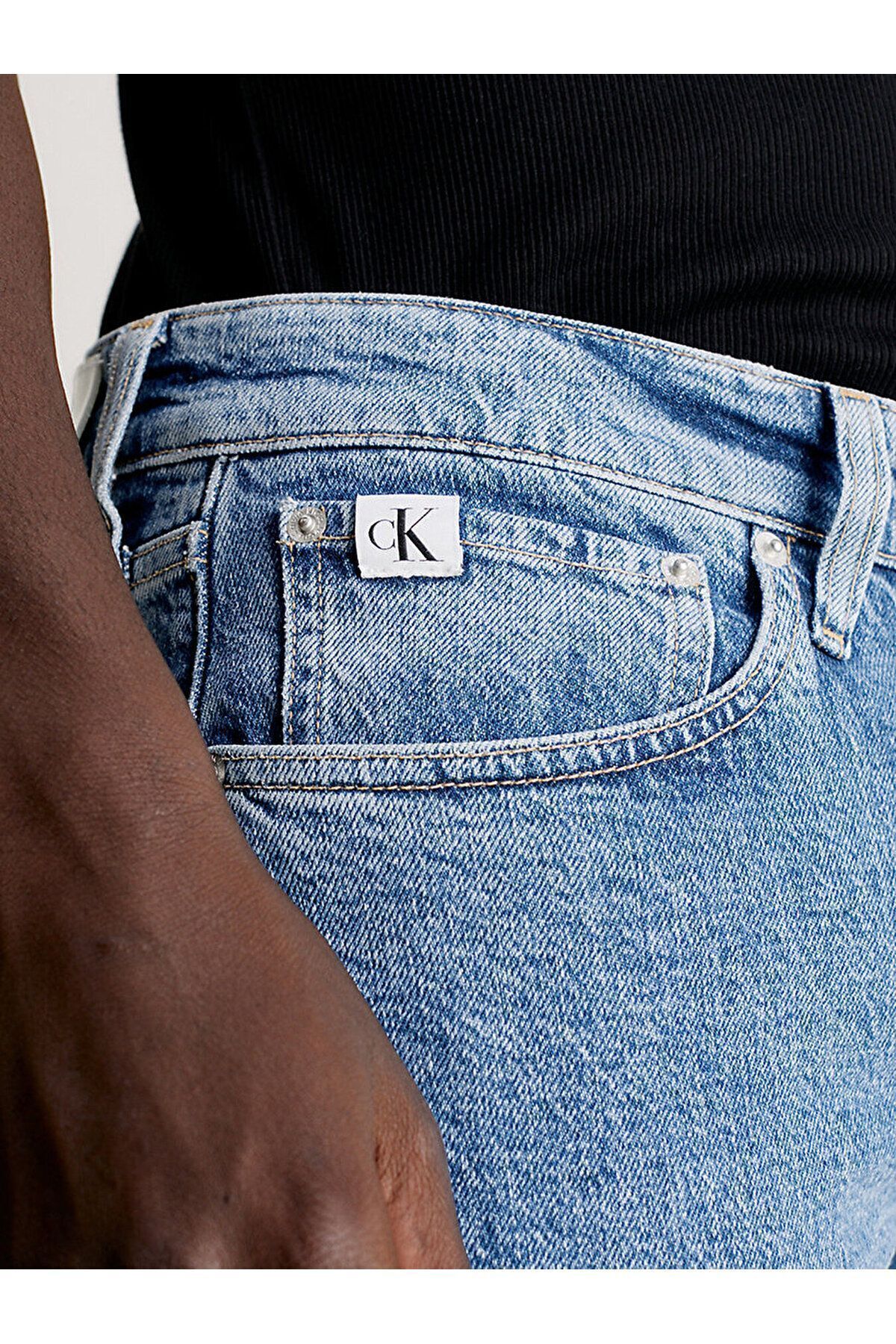 شلوار جین مردانه جیب به طور منظم آبی روشن J30J324188 1AAA Calvin Klein