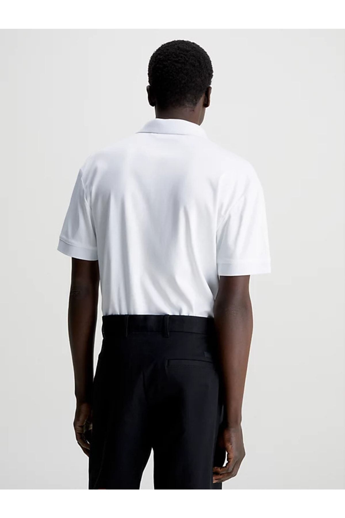تی شرت یقه پولو سفید مردانه yaka چوگان k10k11193 as Calvin Klein