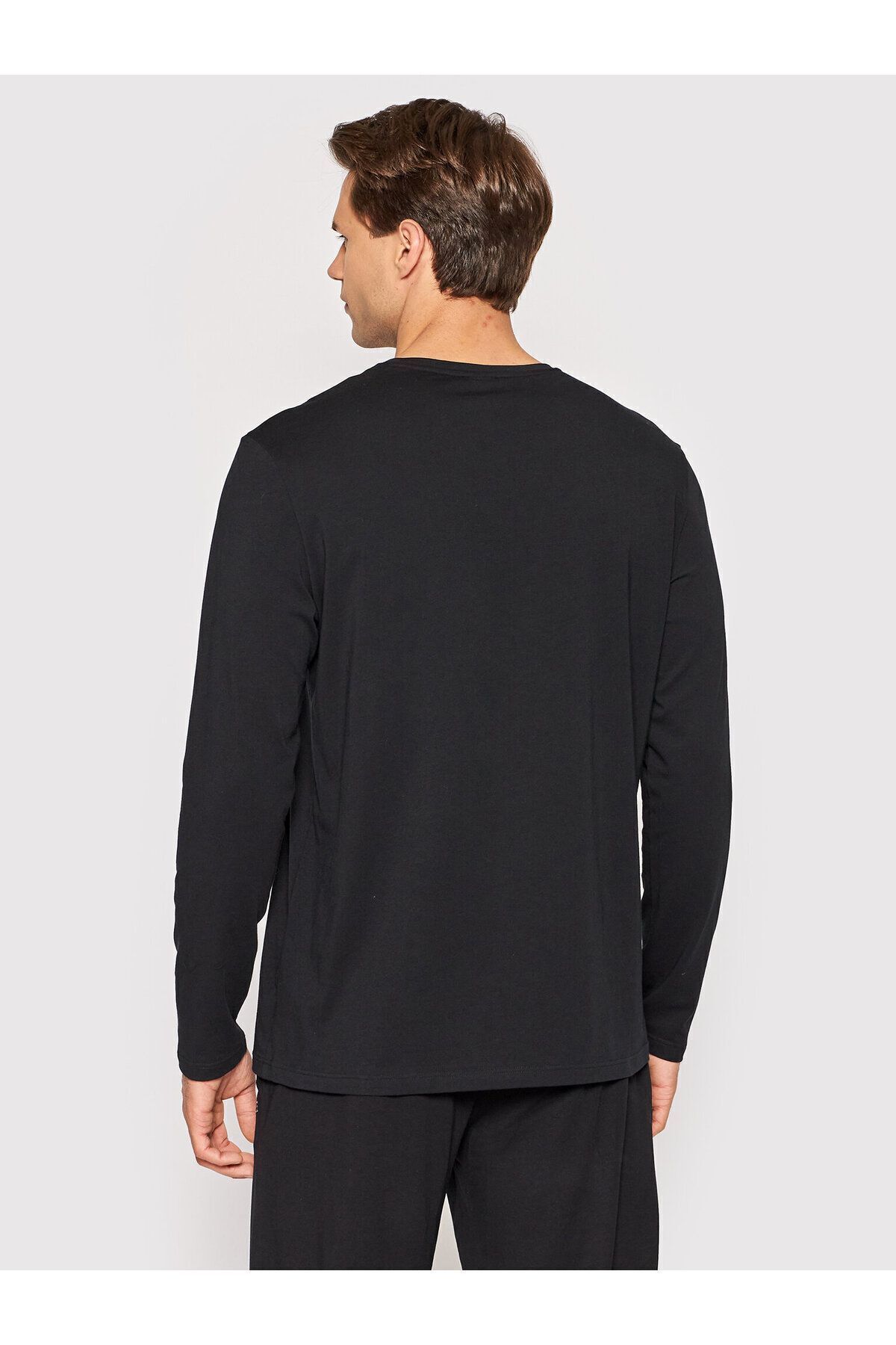 سویشرت مشکی مردانه آستین بلند Slim Fit Sweatshirt 001 BOSS