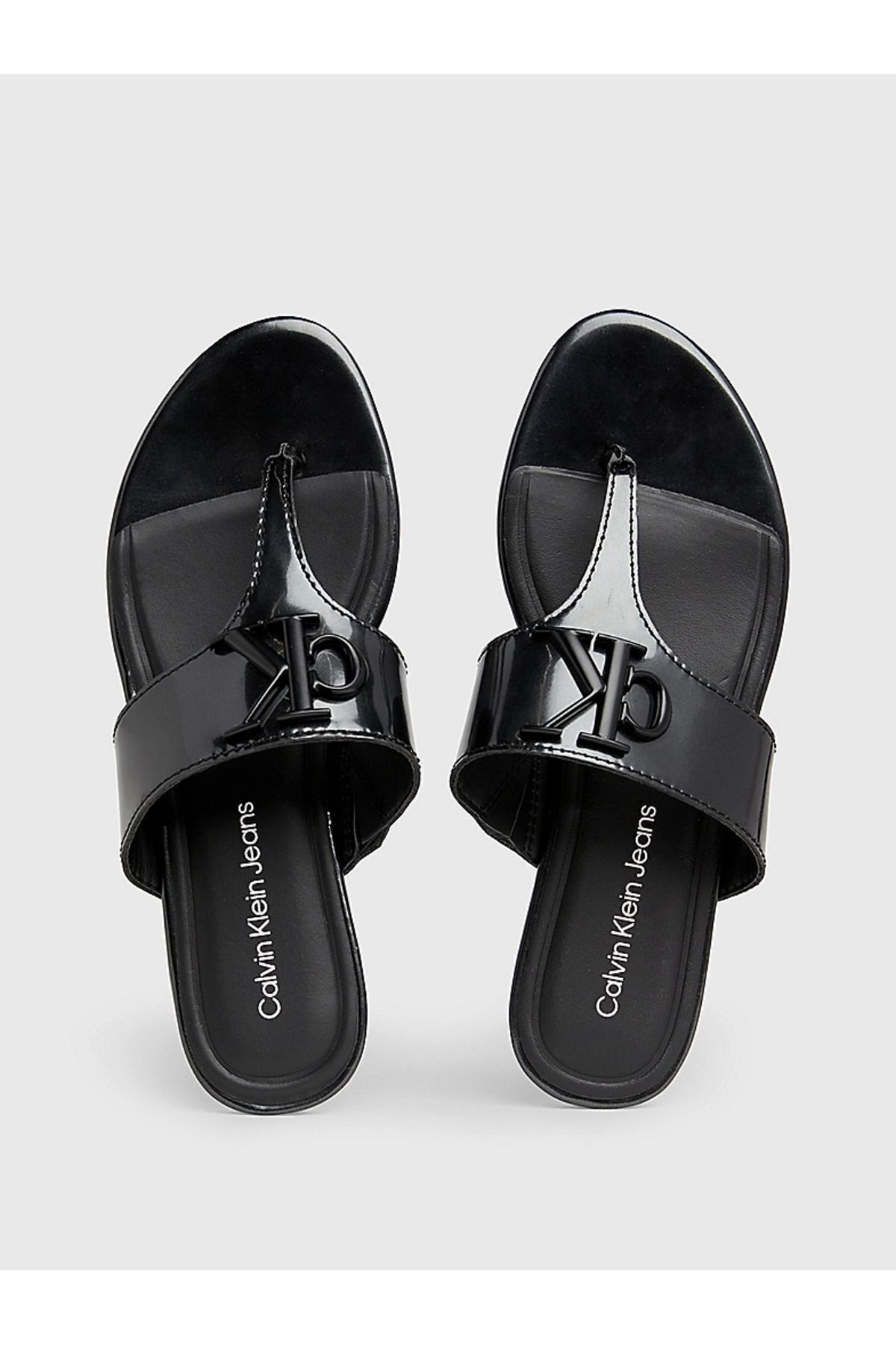 Calvin klein flip flops womens black clearance
