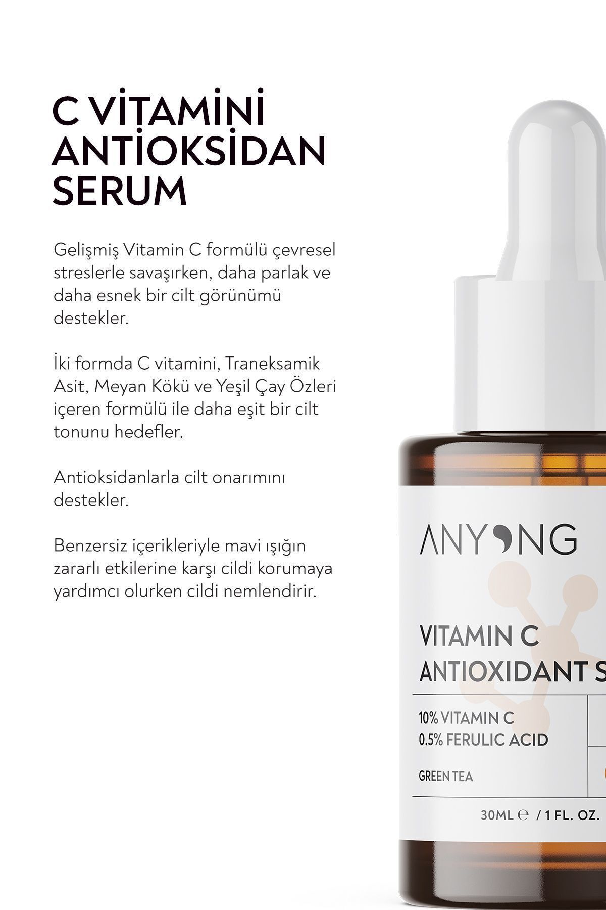 Anyong-Vitamin C Brightening and Tone Equalizing Serum 30 ml / 10% Vitamin C & 0.5% Ferulic Acid 3