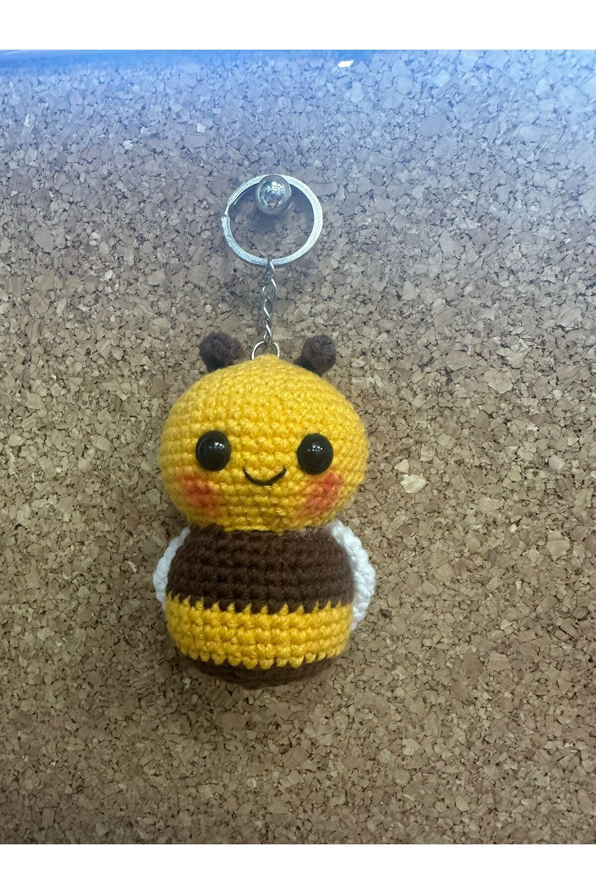 ZUĞA TAKI-Hand Knitted, Amigurumi Bee Keychain, Cute Bee, Car-Bag Ornament 2