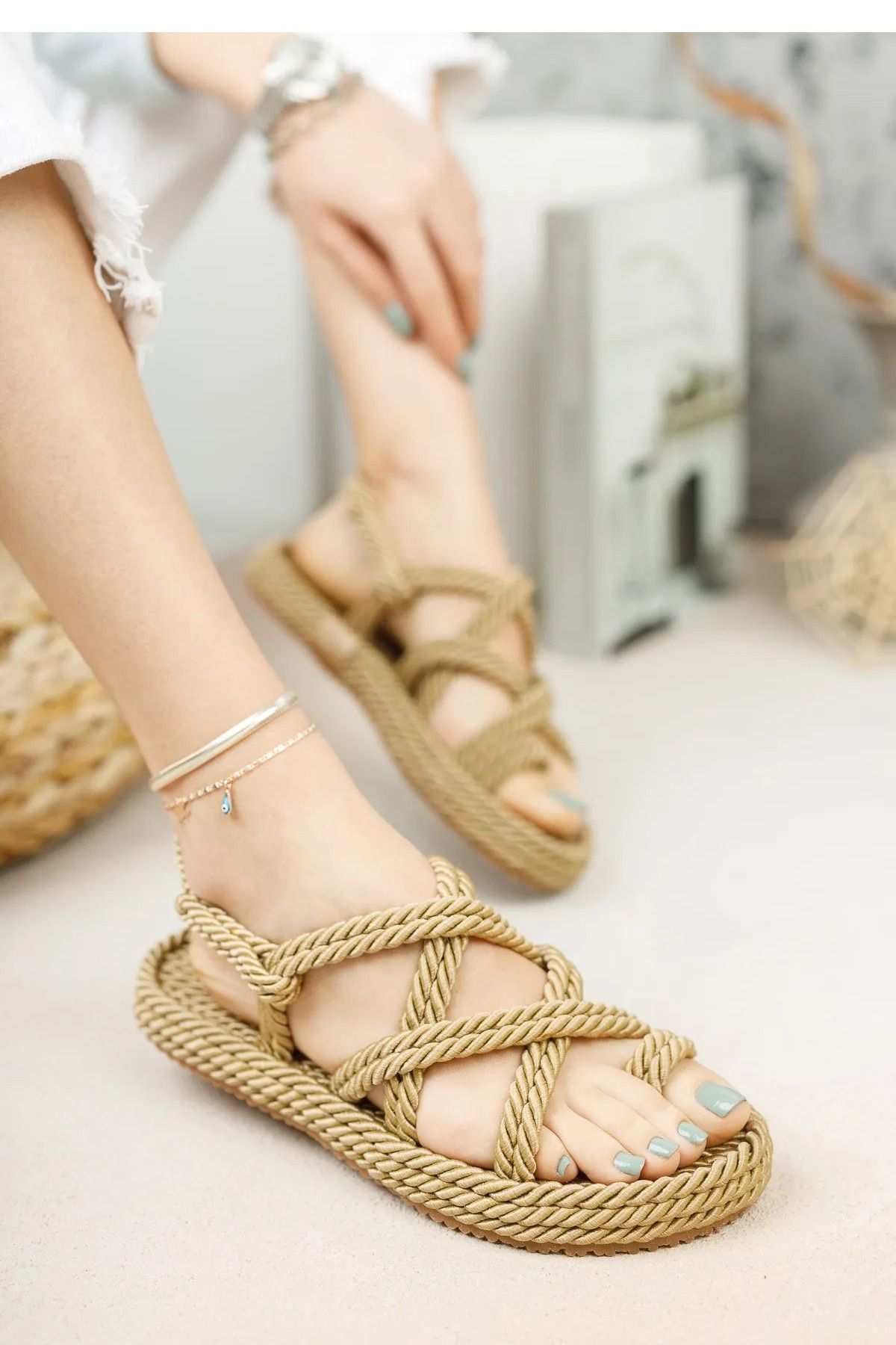 TOBAİ-High Rubber Base Wicker Rope String 3