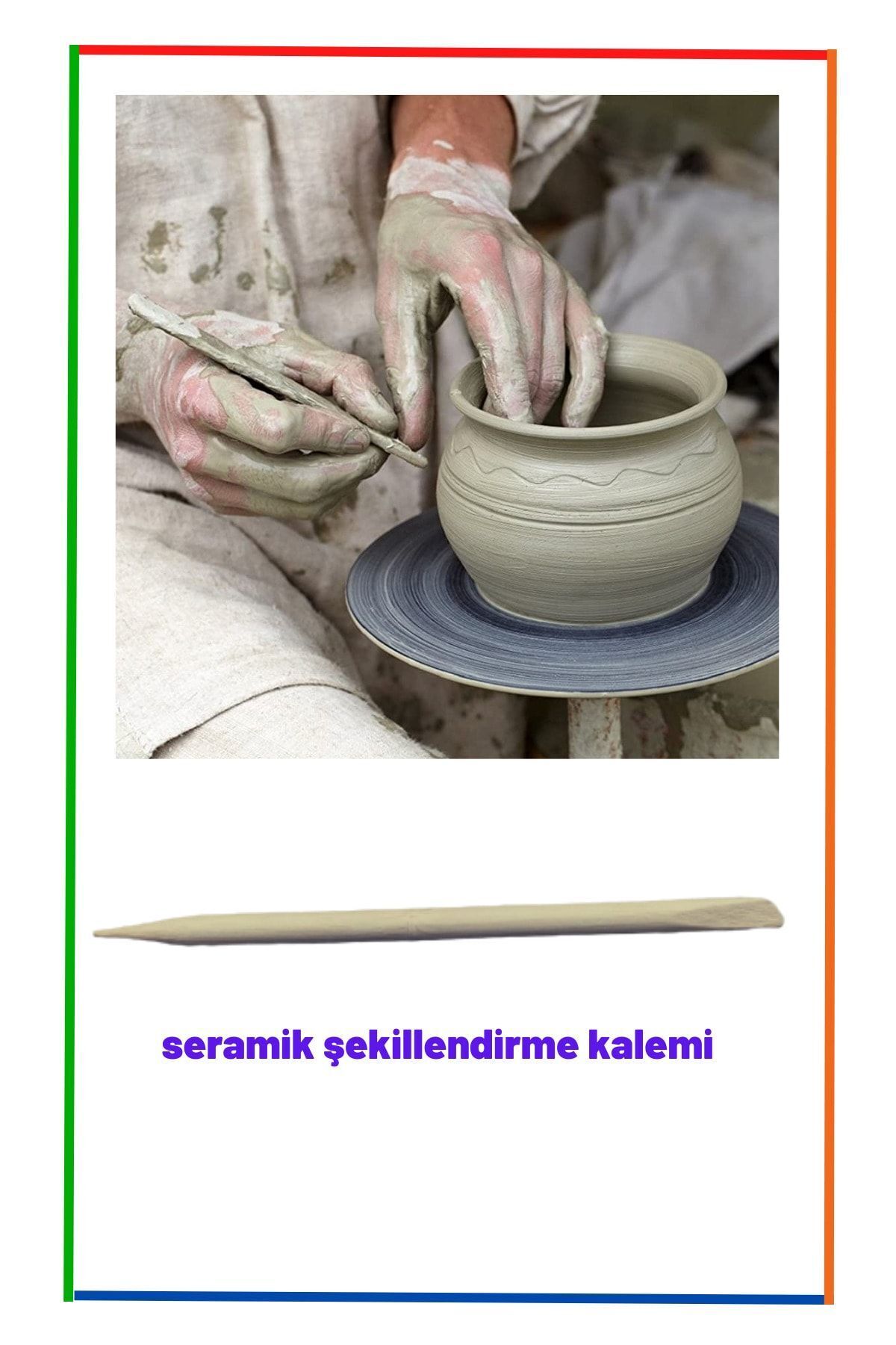 Seramik Şekillendirme Kalemi, Modelaj Kalemi, Doğal Kil Çamuru Tek Ebeşuar