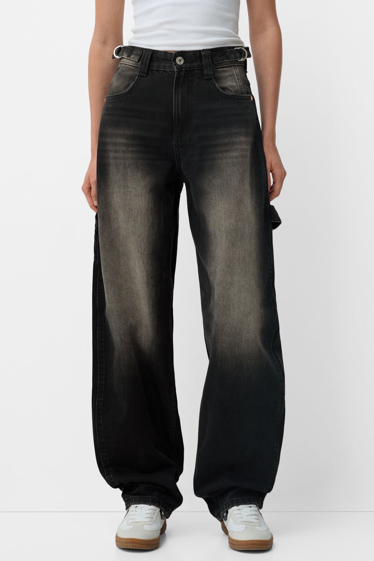 Bershka Wide leg balloon fit carpenter jean Fiyat Yorumlar Trendyol
