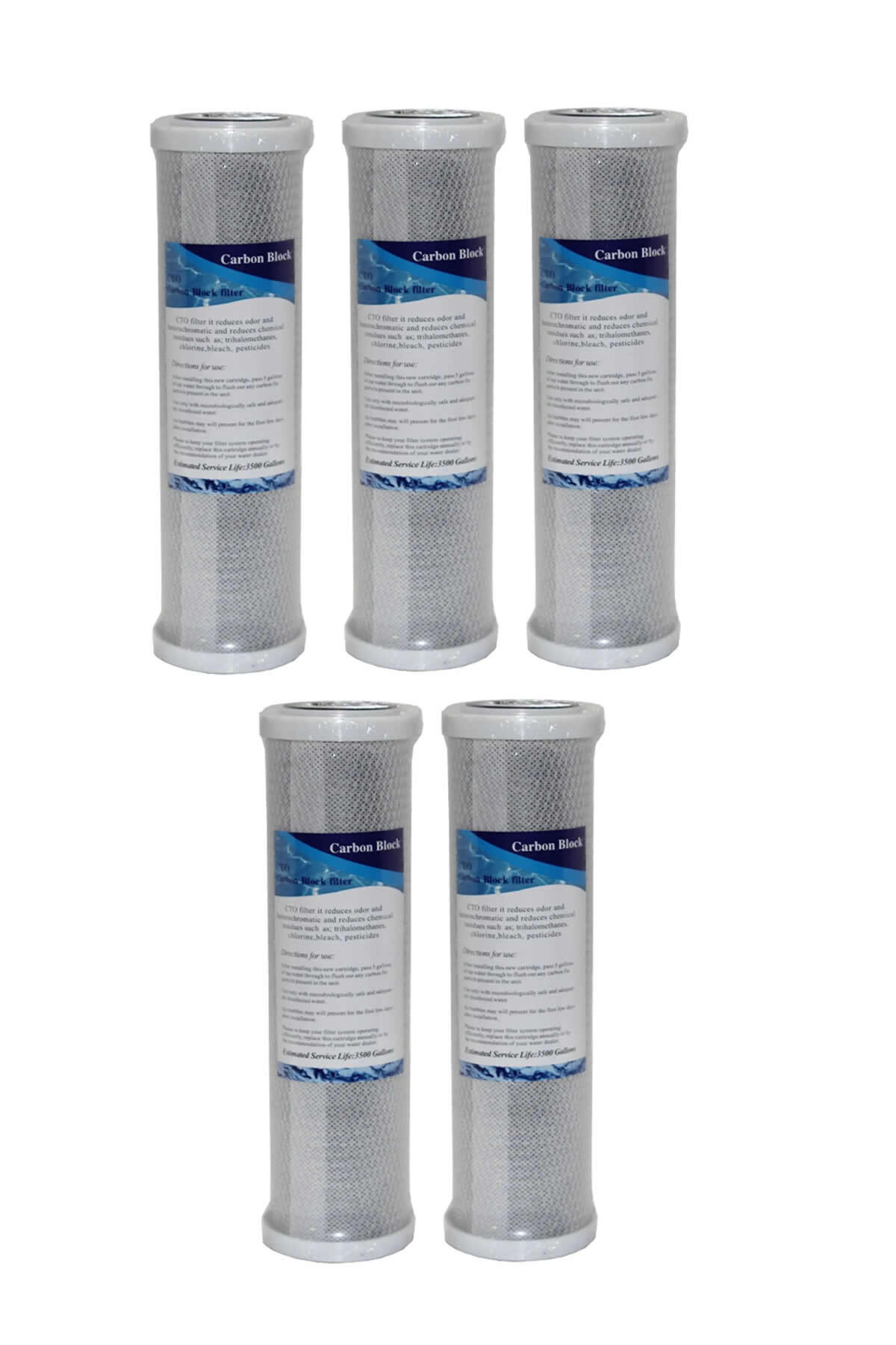 Open Case Water Purifier Cto Block Carbon Filter (5 Pieces)