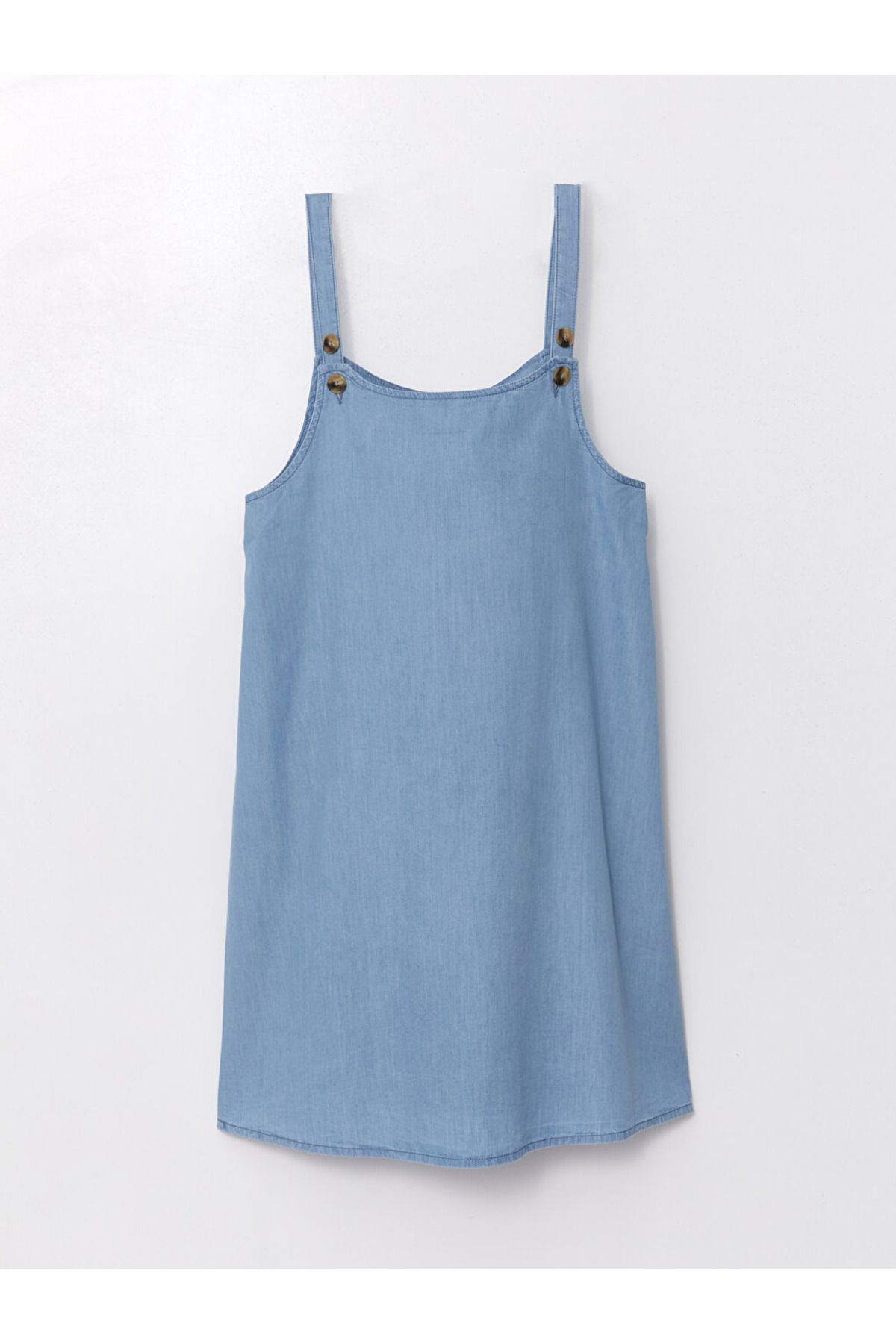 new collection U Yaka Düz Askılı Hamile Jean Elbise city
