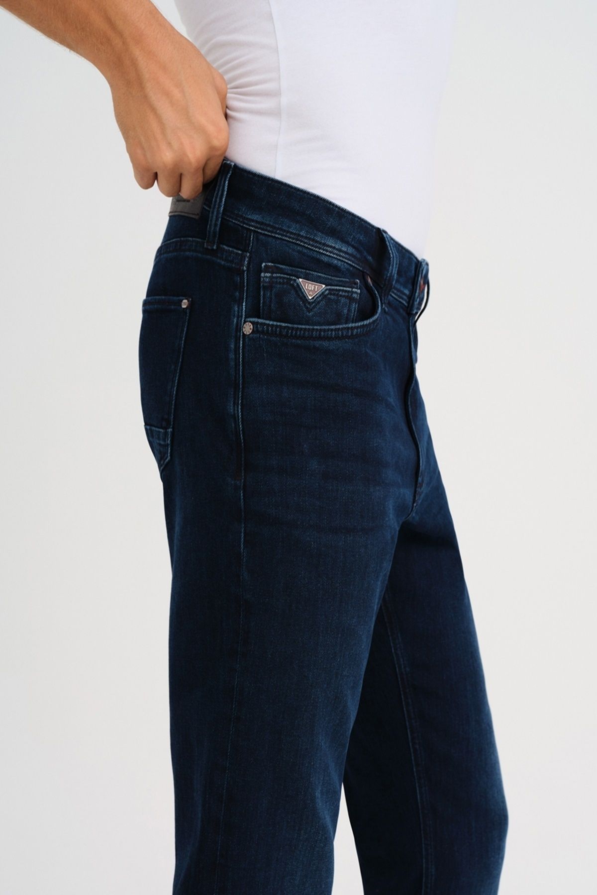 Loft terry brown low rise slim fit straight leg store