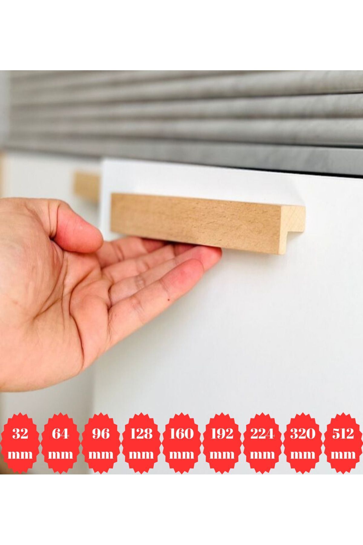 96mm(9,6cm) Ahşap Kulp Lüks Country Mutfak Mobilya Dolap Çekmece Kulbu