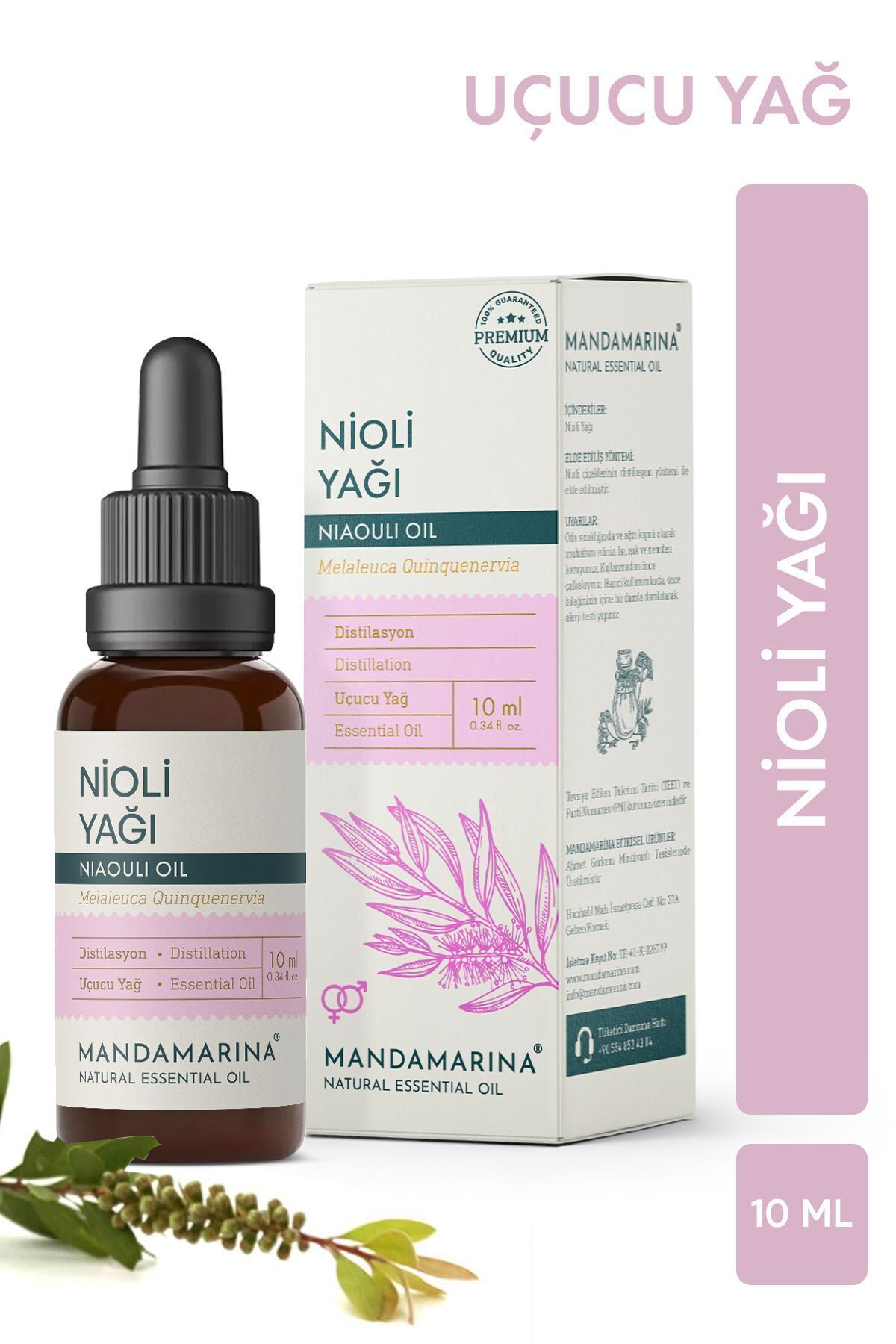 Niaouli Essential Oil: 10 ml Glass Dropper, 100% Pure and Natural, Purifies Skin, Reduces Blemishes