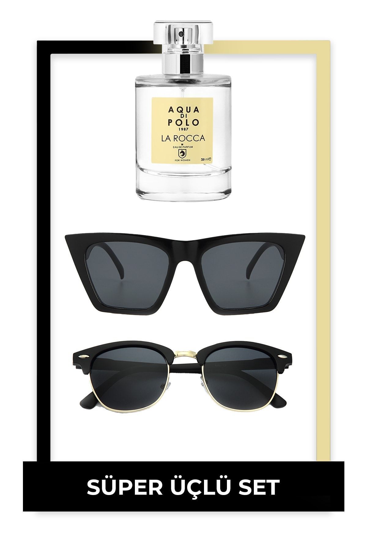 Aqua Di Polo 1987 Black Women s Sunglasses Stsa000801 Trendyol