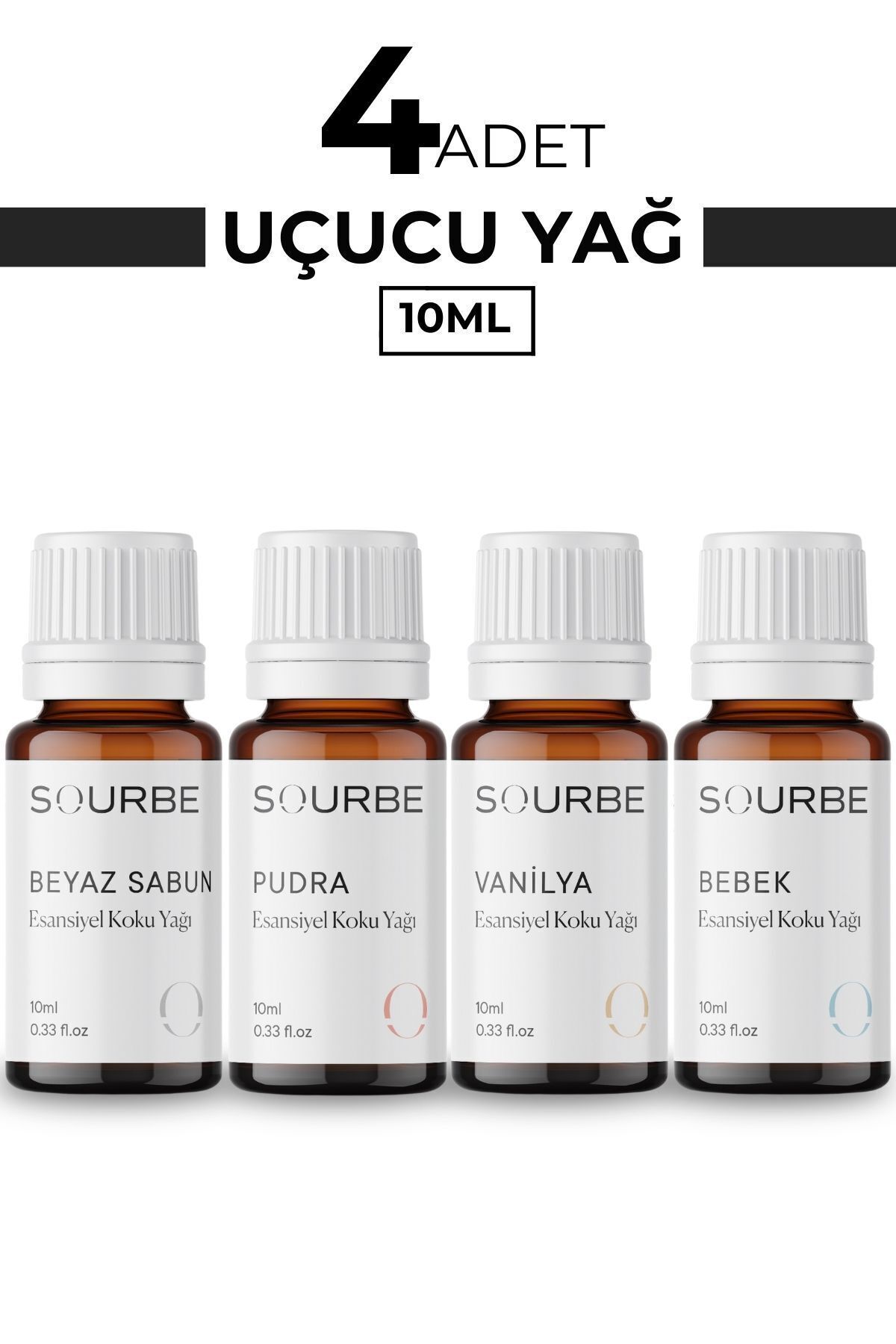 Beyaz Sabun Vanilya Bebek Pudra Esansiyel Uçucu Koku Yağı Buhurdanlık Koku Yağı 4x10 ML