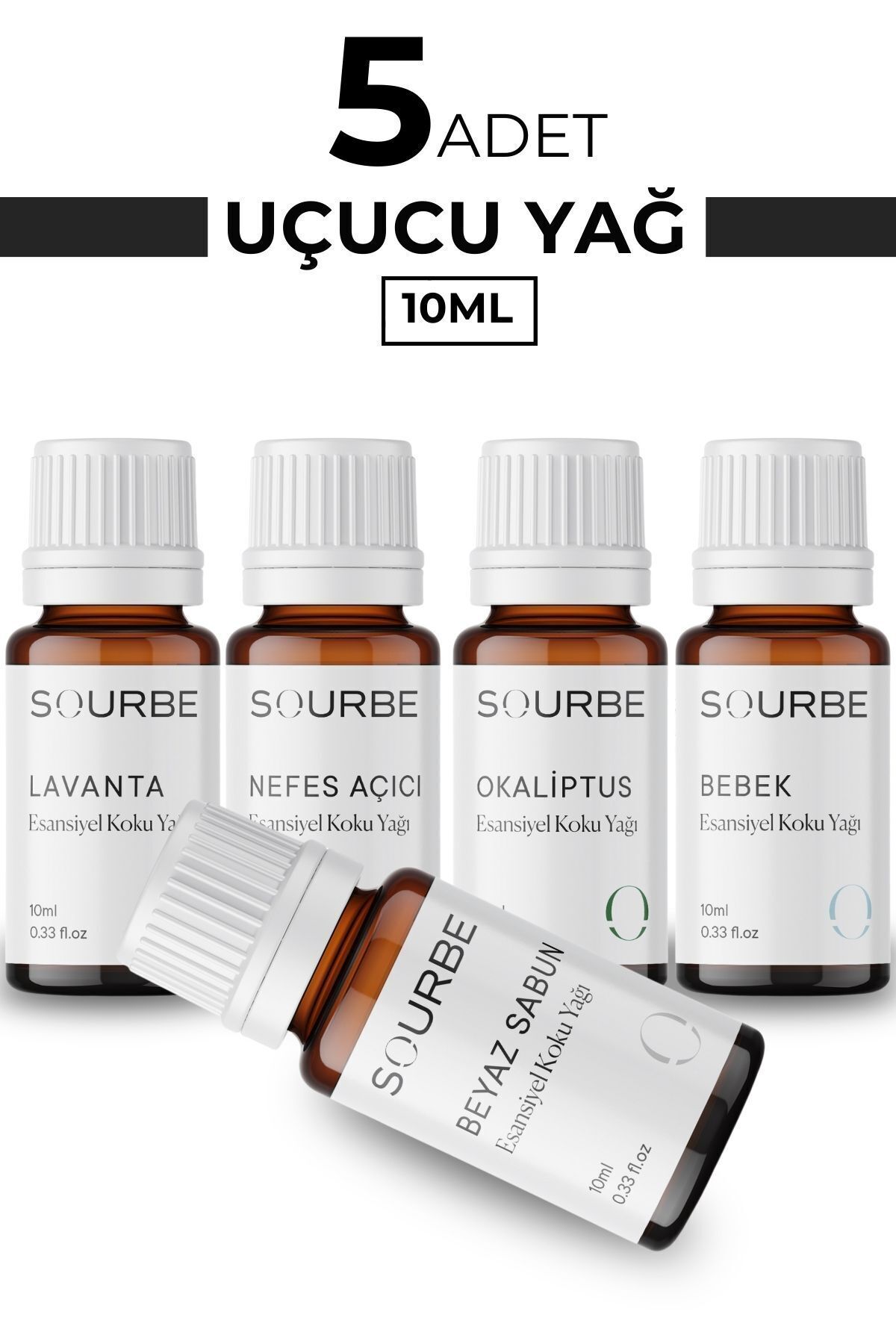 Lavanta, Nefes Açıcı, Okaliptus, Bebek, Beyaz Sabun Esansiyel Koku Yağı Buhurdanlık Yağı 5x10ml