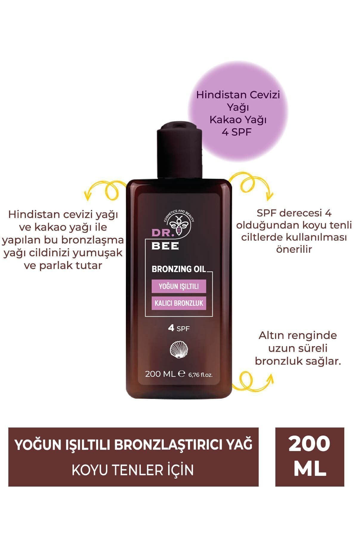 روغن برنزه کننده قوی Shimmer SPF 4+ برای پوست های تیره روشن Dr.Bee