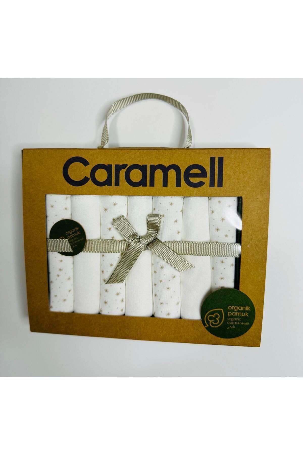 Caramell 100% Bumbac Organic Pachet De 7 Șervețele Pentru Gură Unisex - Mărime unică