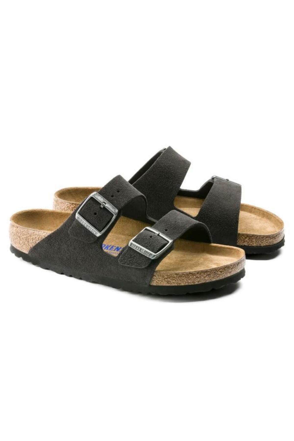 دمپایی بیرکن استاک زنانه پارچه خاکستری  Dama      لباس خانگی | Birkenstock ZNNPBC2021 - تصویر 4