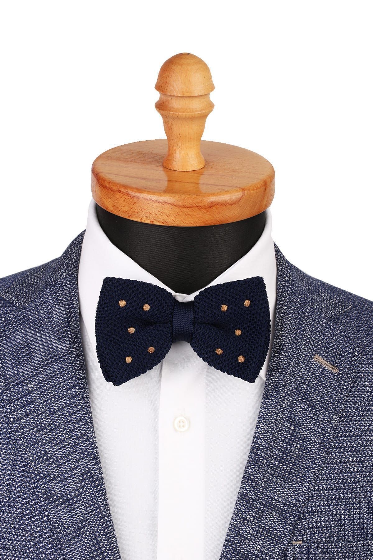  پاپیون بافتنی مردانه طرح خالدار سرمه‌ای ÖR125