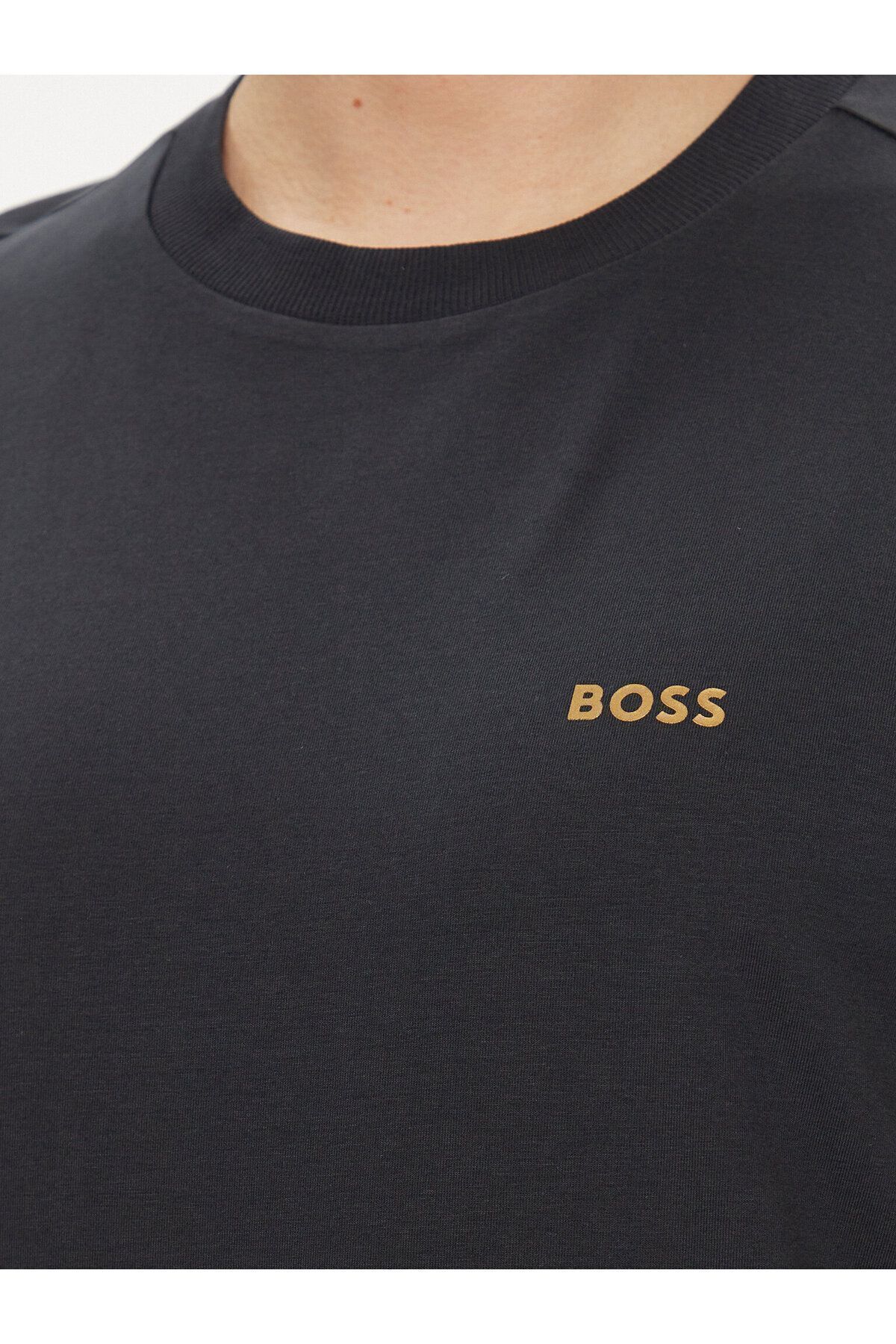 تی شرت مردانه دوچرخه سواری مسطح کوتاه آستین مناسب YAKA NAVY BLUE 50506373 401 BOSS